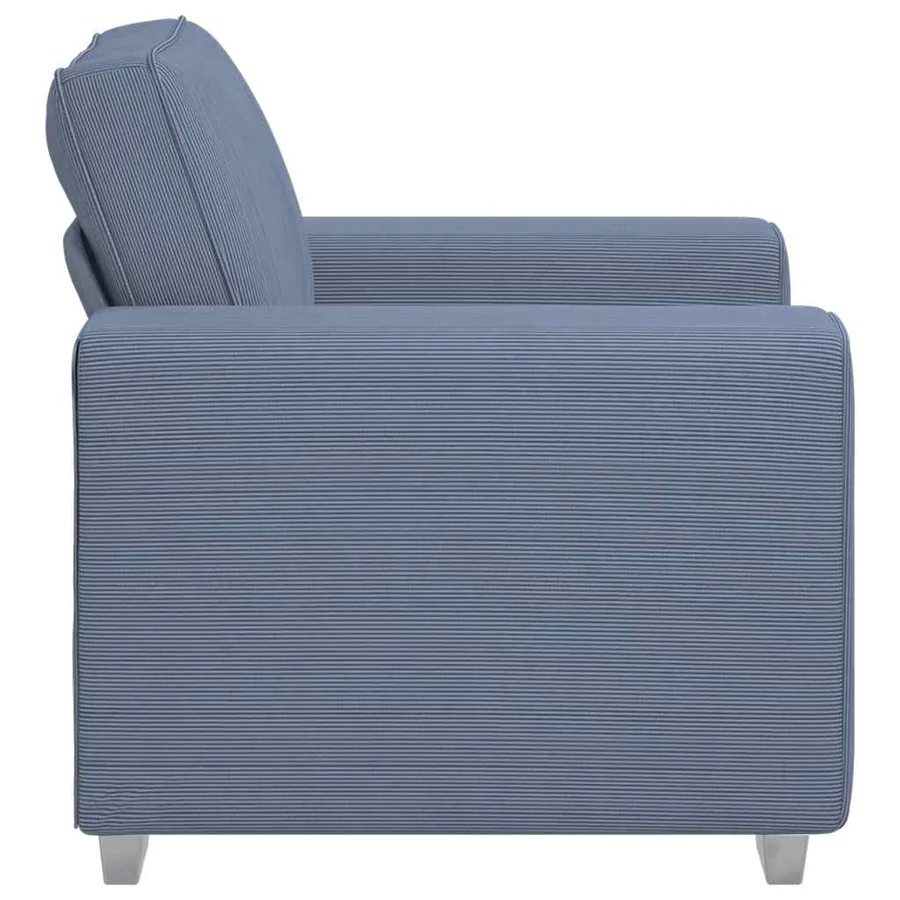 Fauteuil canapé bleu 100x77x82 cm en tissu velours côtelé - 5