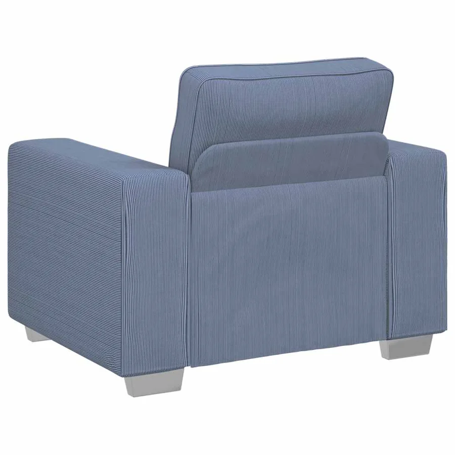 Fauteuil canapé bleu 100x77x82 cm en tissu velours côtelé - 6