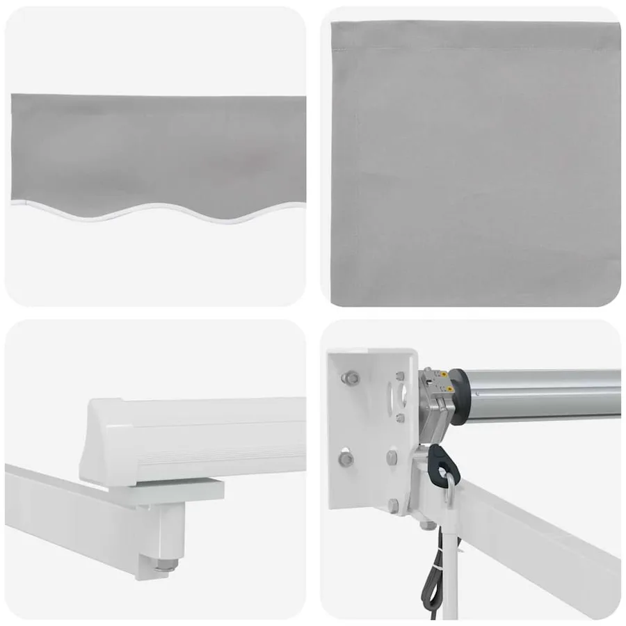 Auvent rétractable Gris clair 350 x 250 cm Polyester et métal - 7