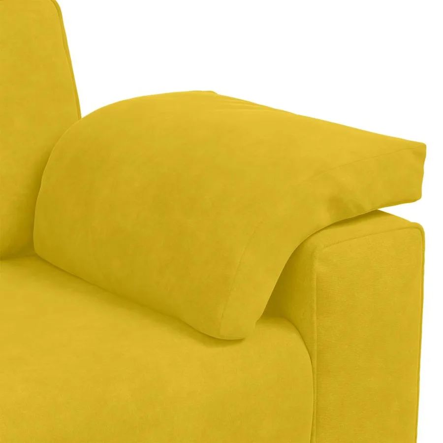 Ensemble de canapés 3 pcs avec coussins Jaune Velours - 10