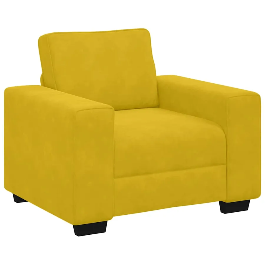 Ensemble de canapés 3 pcs avec coussins Jaune Velours - 4