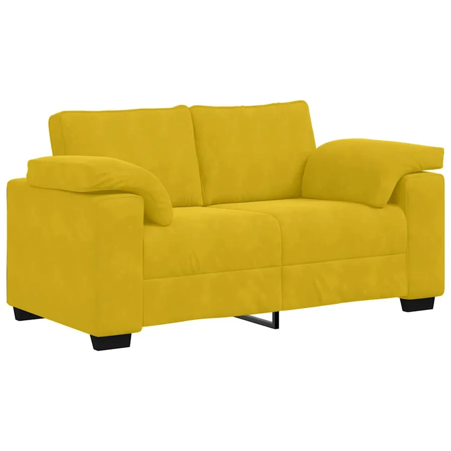 Ensemble de canapés 3 pcs avec coussins Jaune Velours - 5