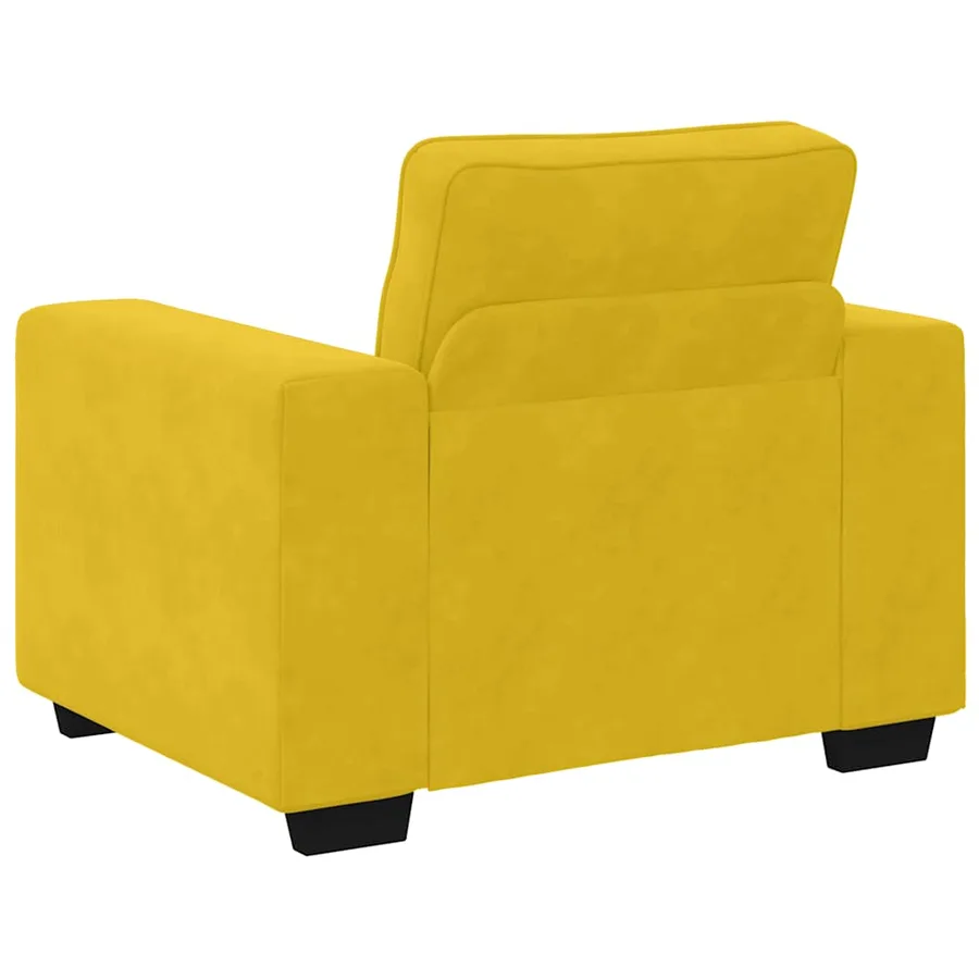 Ensemble de canapés 3 pcs avec coussins Jaune Velours - 7