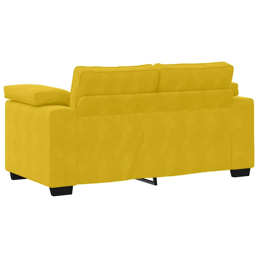 Ensemble de canapés 3 pcs avec coussins Jaune Velours - 8