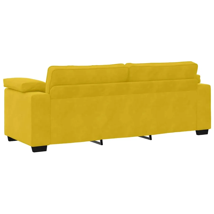 Ensemble canapé 2 pcs avec coussins velours jaune - 7
