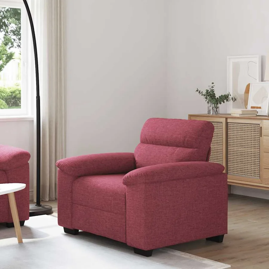 Canapé/Fauteuil rouge vin 100x81x84 cm tissu