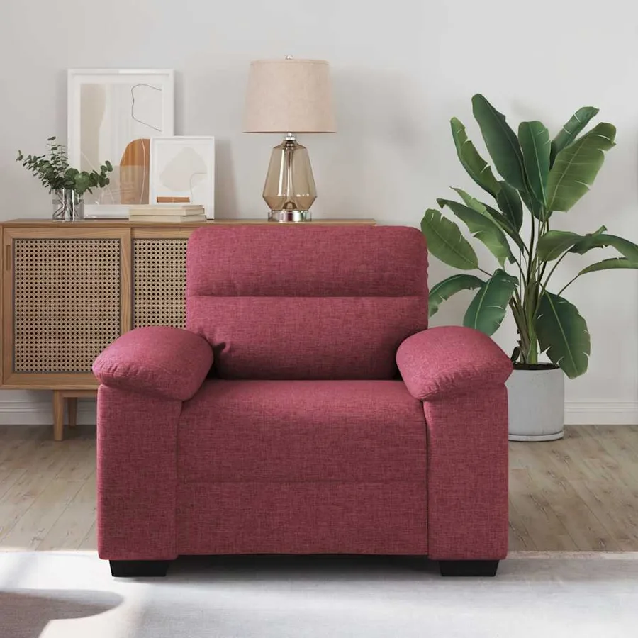 Canapé/Fauteuil rouge vin 100x81x84 cm tissu - 3