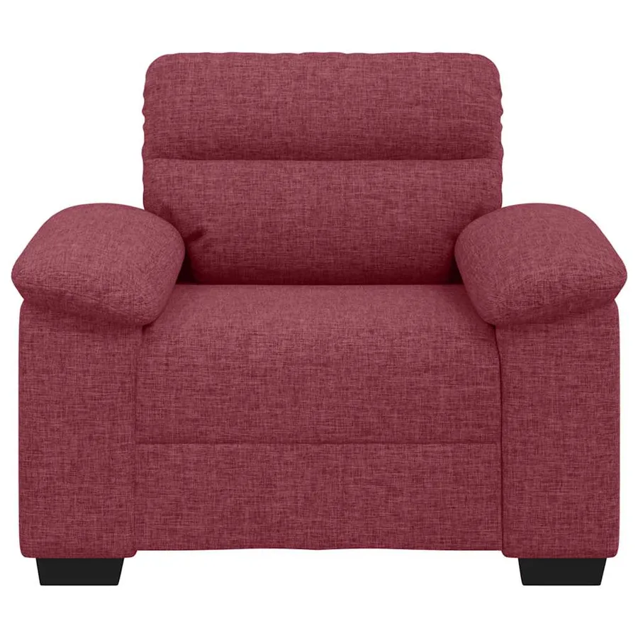 Canapé/Fauteuil rouge vin 100x81x84 cm tissu - 4