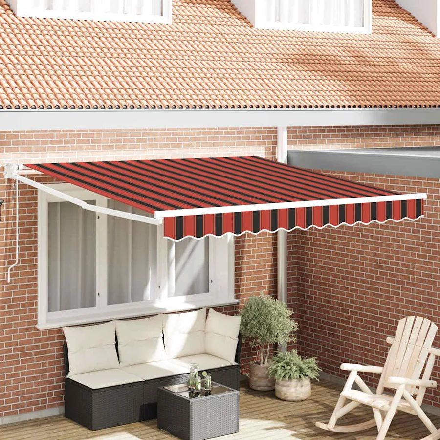 Auvent rétractable Orange et marron 300 x 250 cm