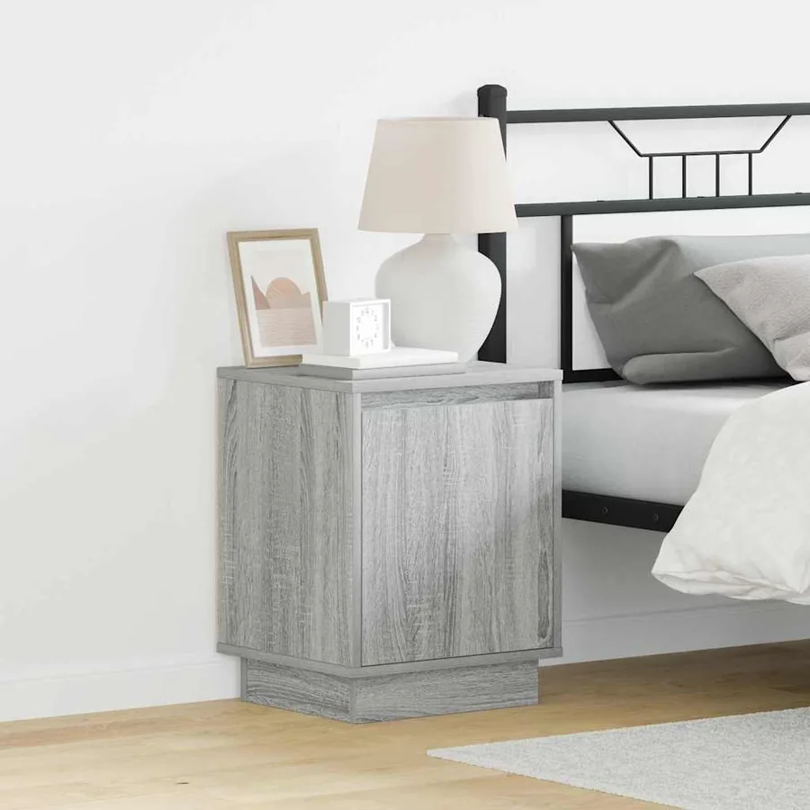 Cabinet de chevet Gris 39 x 34,5 x 50 cm Bois d'ingénierie