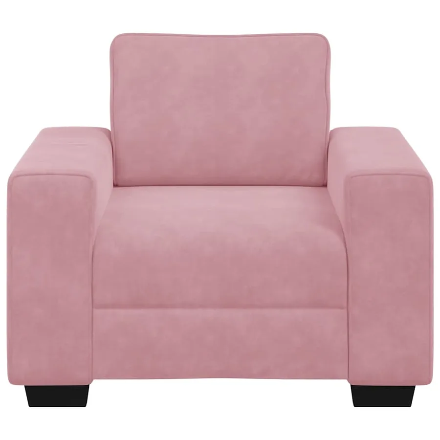 Fauteuil canapé rose 100x77x82 cm velours - 4