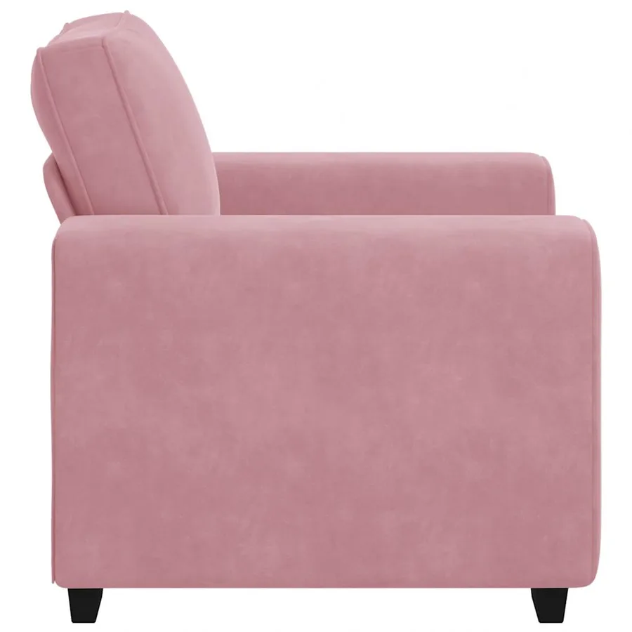 Fauteuil canapé rose 100x77x82 cm velours - 5