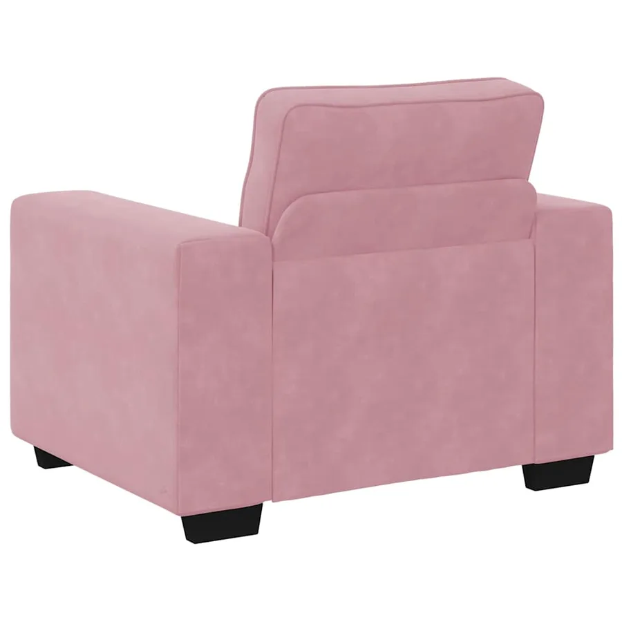 Fauteuil canapé rose 100x77x82 cm velours - 6