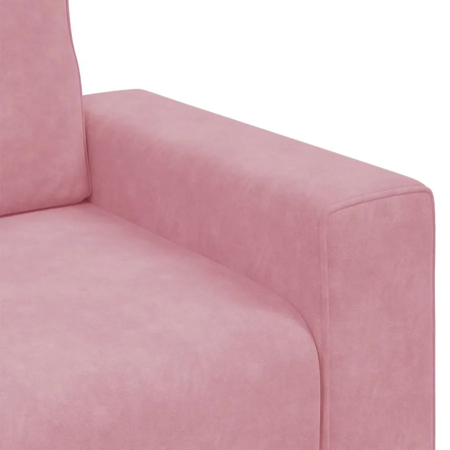 Fauteuil canapé rose 100x77x82 cm velours - 7