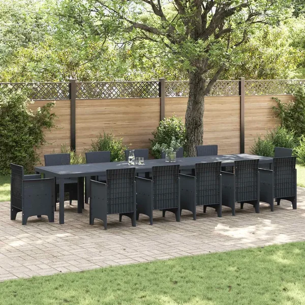 Table de Jardin Anthracite 400 x 100 x 73 cm polyrotin