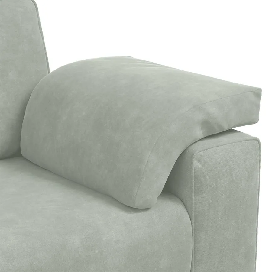 Ensemble de canapés 3 pcs avec coussins Gris clair Velours - 10