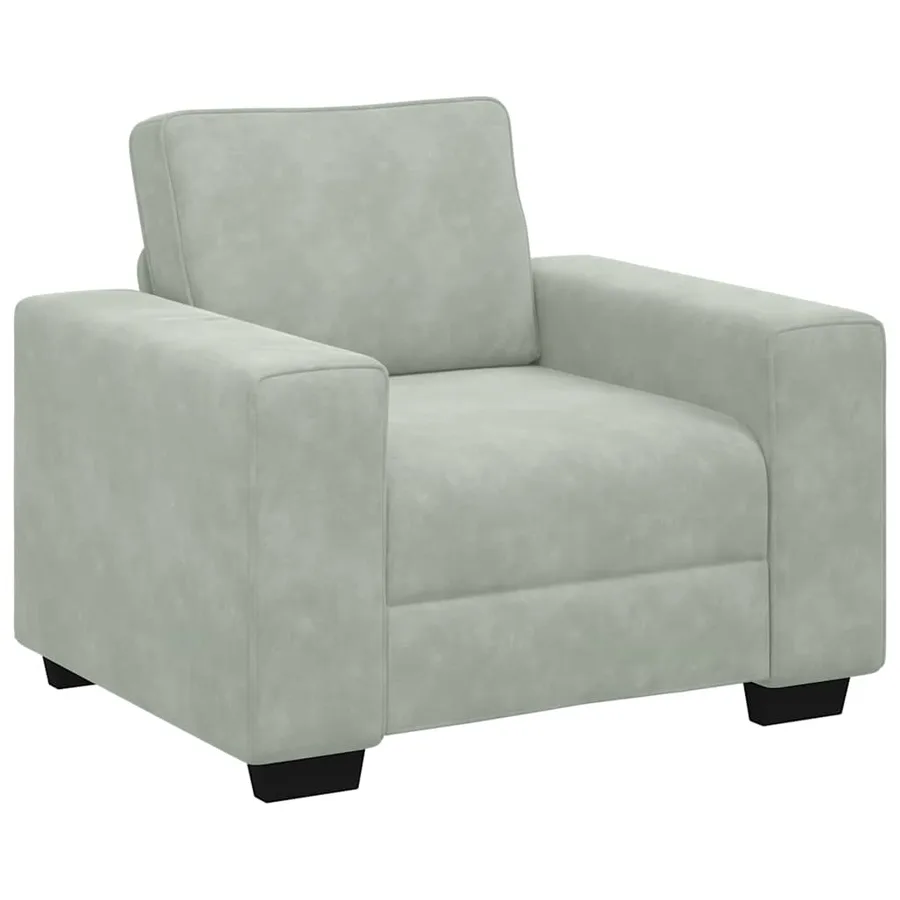 Ensemble de canapés 3 pcs avec coussins Gris clair Velours - 4