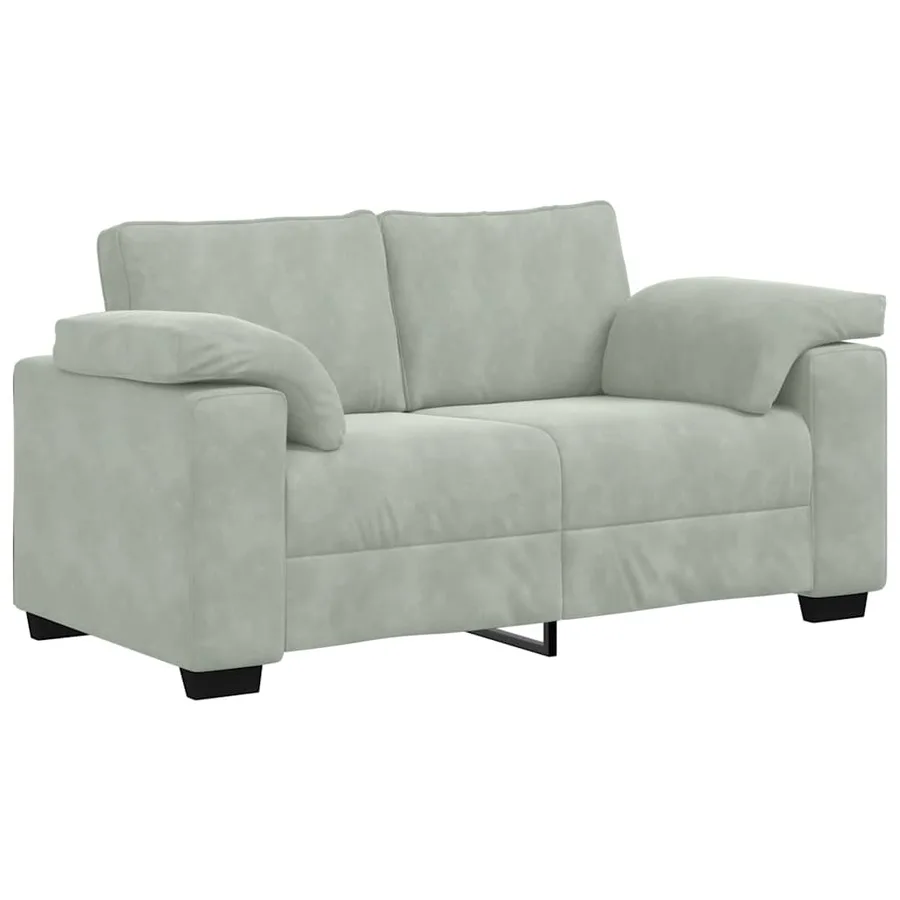 Ensemble de canapés 3 pcs avec coussins Gris clair Velours - 5