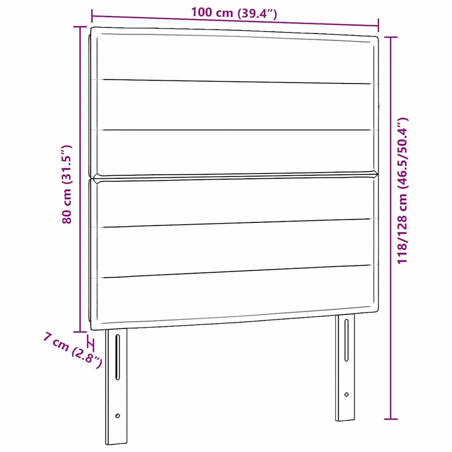 Tête de lit Noir 100 cm tissu - 9