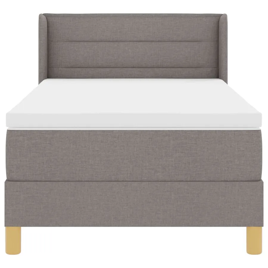 Lit à ressorts avec matelas Taupe 200 x 90 cm tissu - 7