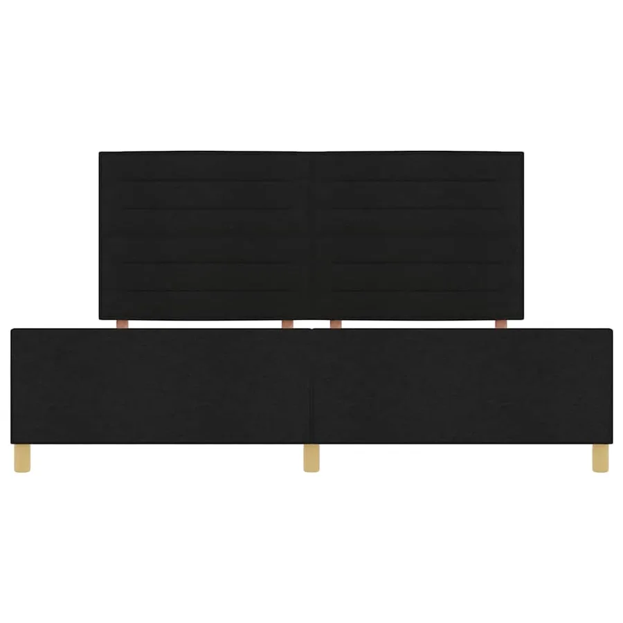 Cadre de lit avec tête de lit Noir 200 x 200 cm tissu - 7
