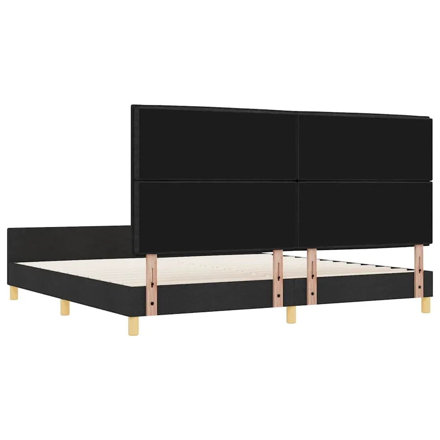 Cadre de lit avec tête de lit Noir 200 x 200 cm tissu - 9