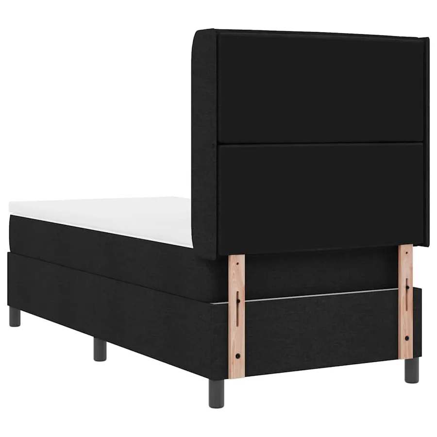 Lit à ressort LED avec matelas Noir 100 x 200 cm tissu - 8