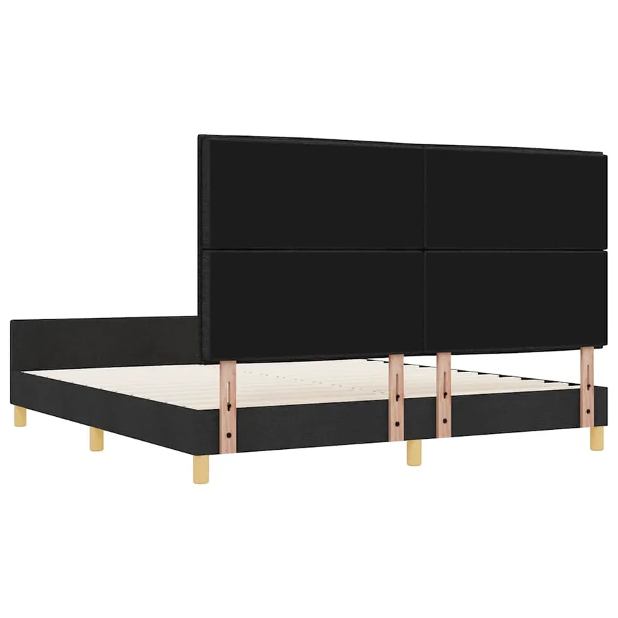 Cadre de lit avec tête de lit Noir 180 x 200 cm tissu - 9