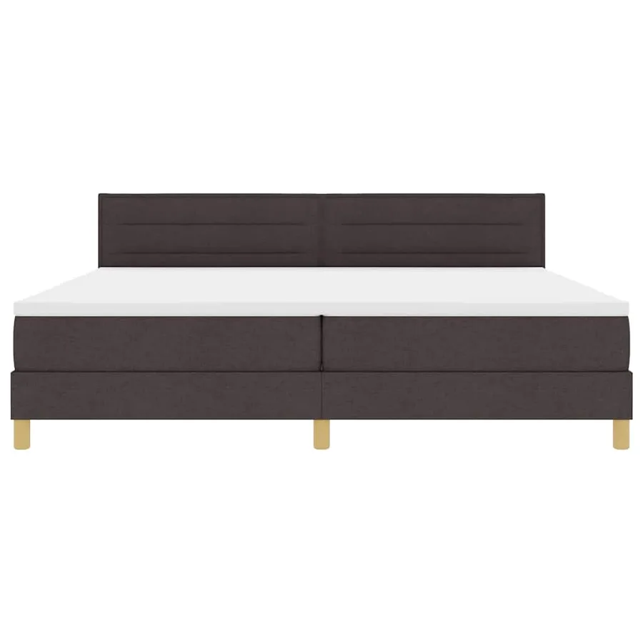 Lit à ressorts avec coussin Marron foncé 200 x 200 cm tissu - 7
