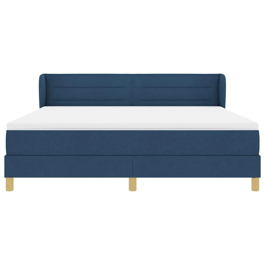 Lit à ressorts avec matelas Bleu 180 x 200 cm tissu - 7