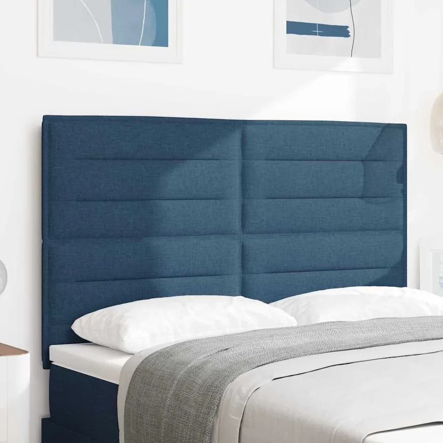 Tête de lit LED avec bandes LED Bleu 144 cm tissu