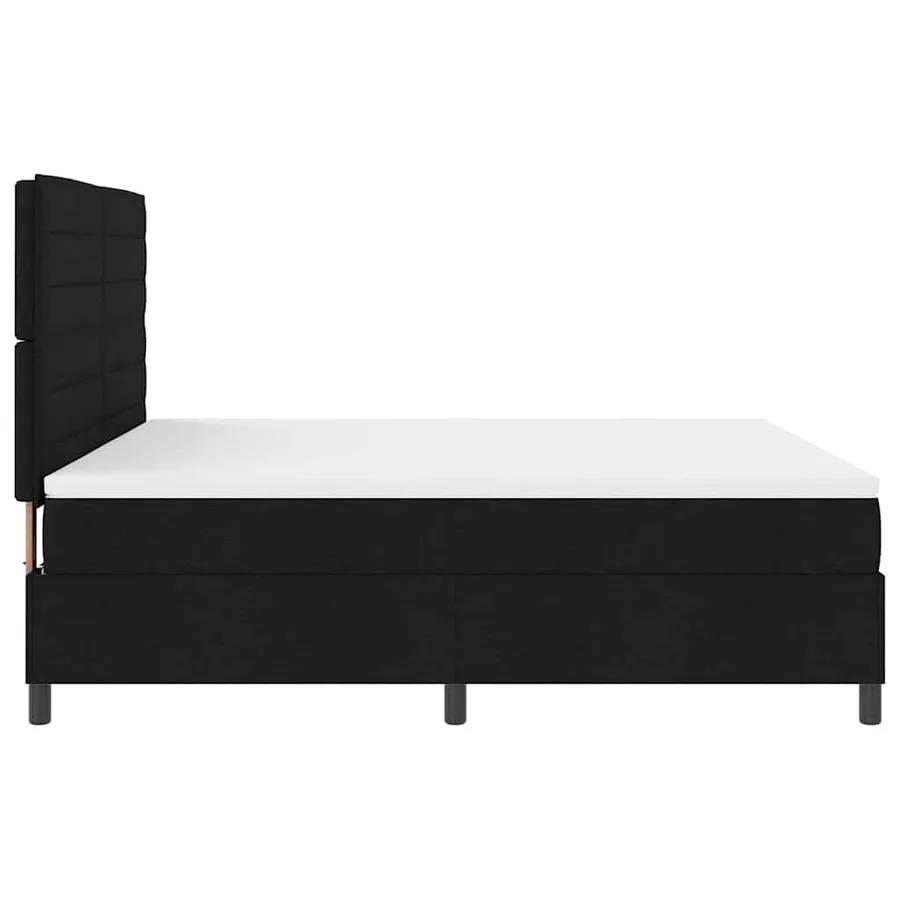 Lit à ressorts avec matelas avec LED Noir 180 x 200 cm tissu - 9