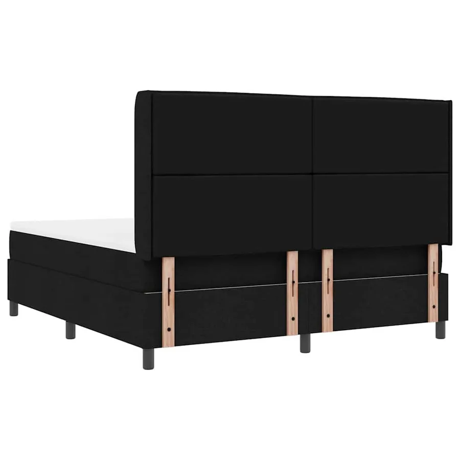 Lit à ressort LED avec matelas Noir 180 x 200 cm tissu - 8