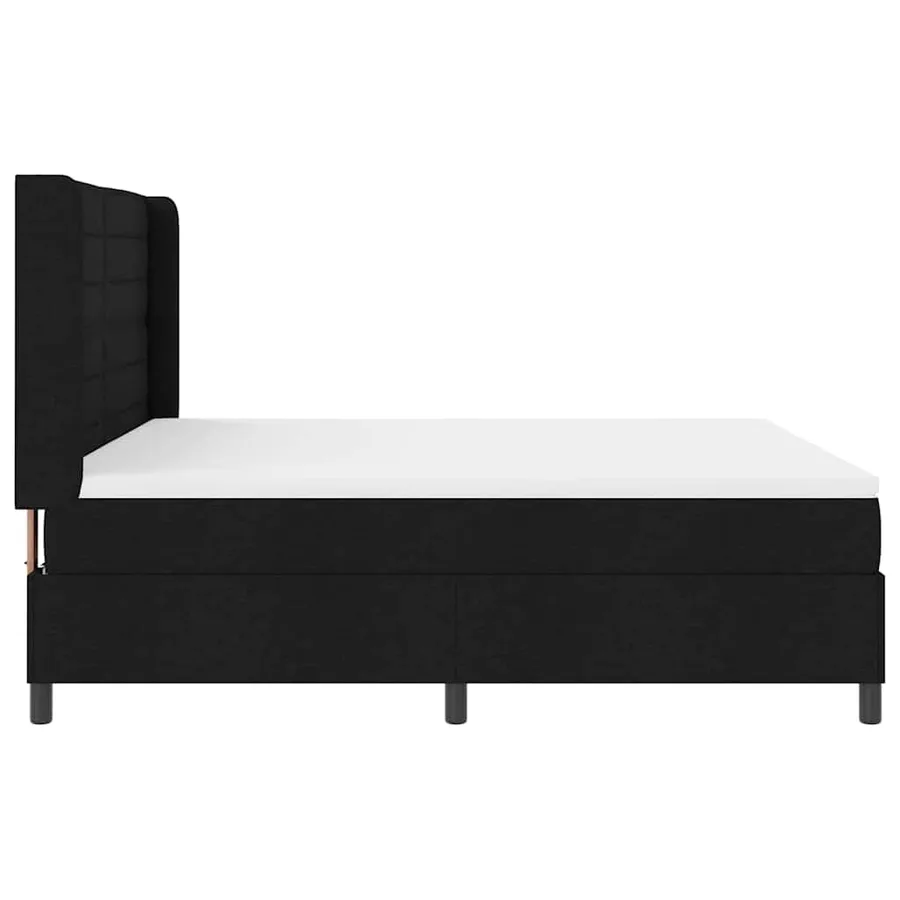 Lit à ressort LED avec matelas Noir 180 x 200 cm tissu - 9