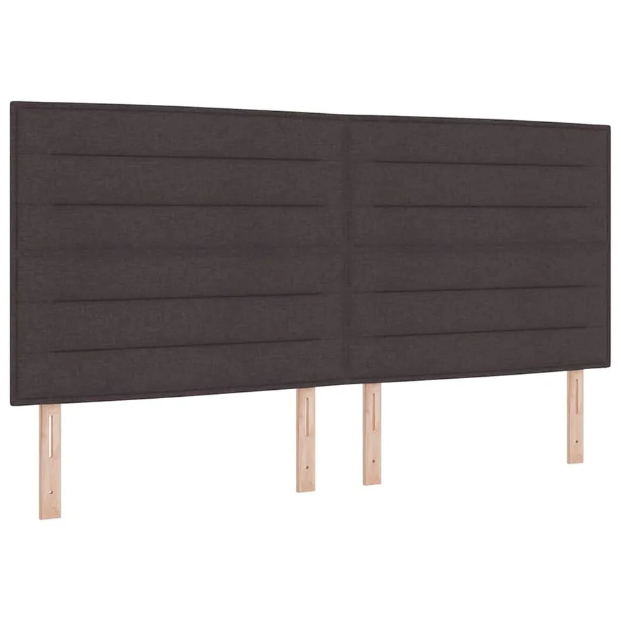 Lit à ressorts avec matelas avec LED Marron 200 x 200 cm tissu - 6