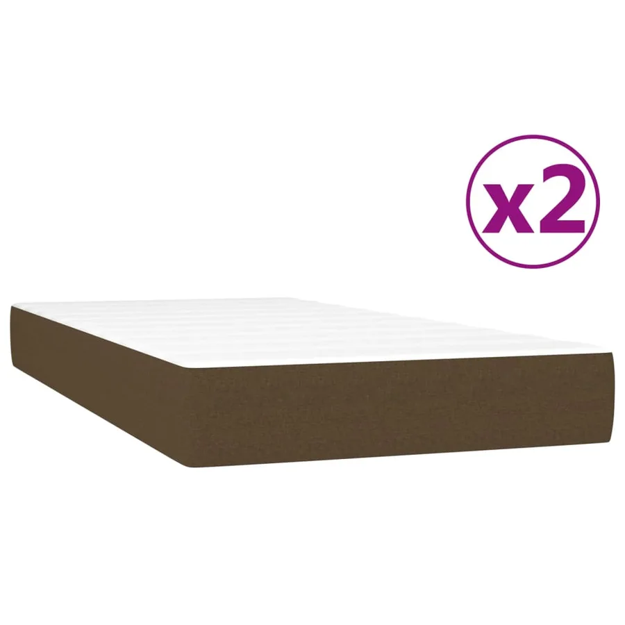 Sommier à lattes de lit avec matelas Marron foncé 200x200 cm - 5