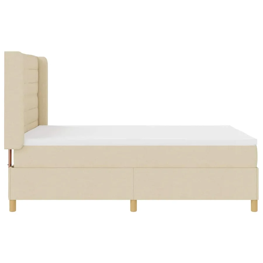Lit à ressorts avec bandes LED Crème 140 x 190 cm tissu - 9