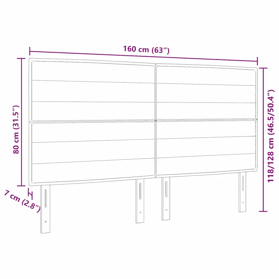 Tête de lit Gris clair 160 cm tissu - 9