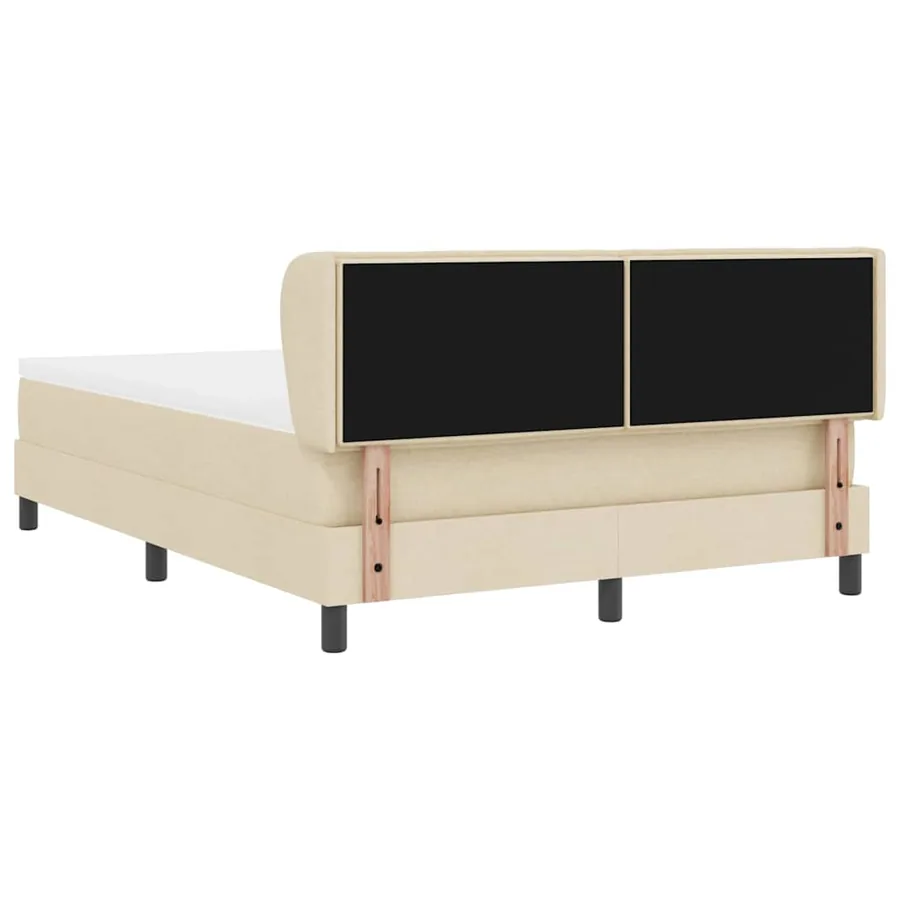 Lit à ressorts avec matelas Crème 140 x 190 cm tissu - 9