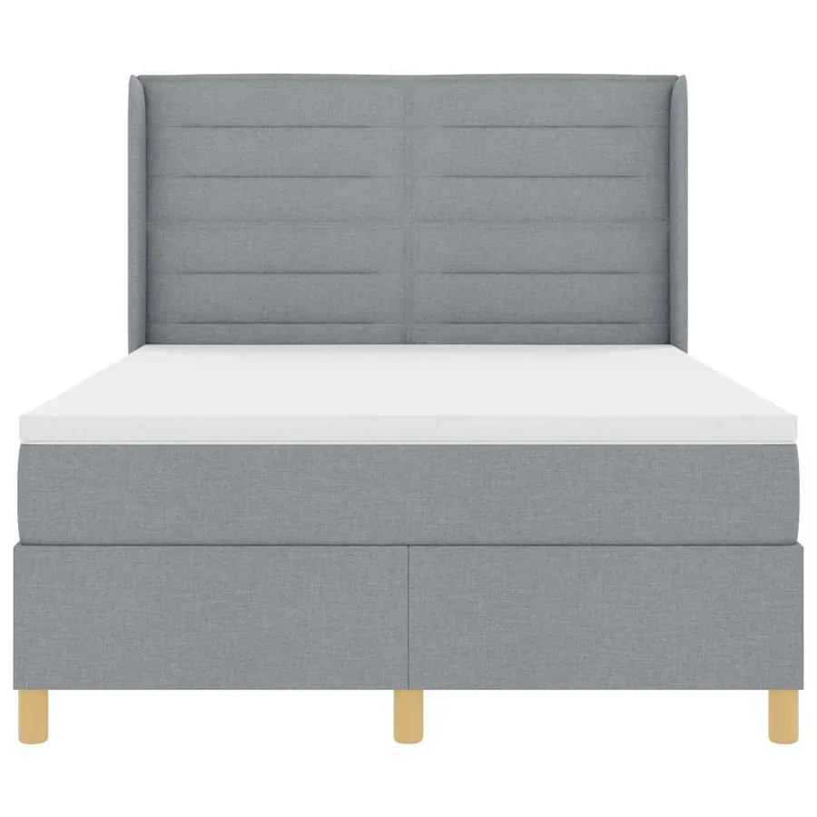 Lit à ressorts avec matelas Gris clair 160 x 200 cm tissu - 7