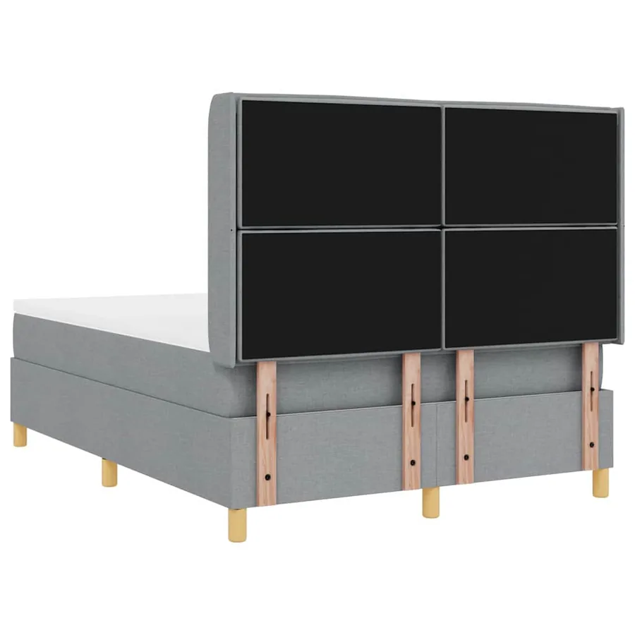 Lit à ressorts avec matelas Gris clair 160 x 200 cm tissu - 9