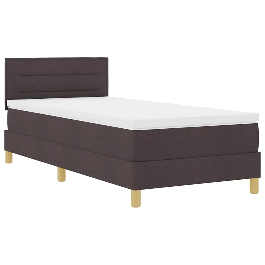 Lit à ressort LED Marron foncé 90 x 200 cm tissu - 2