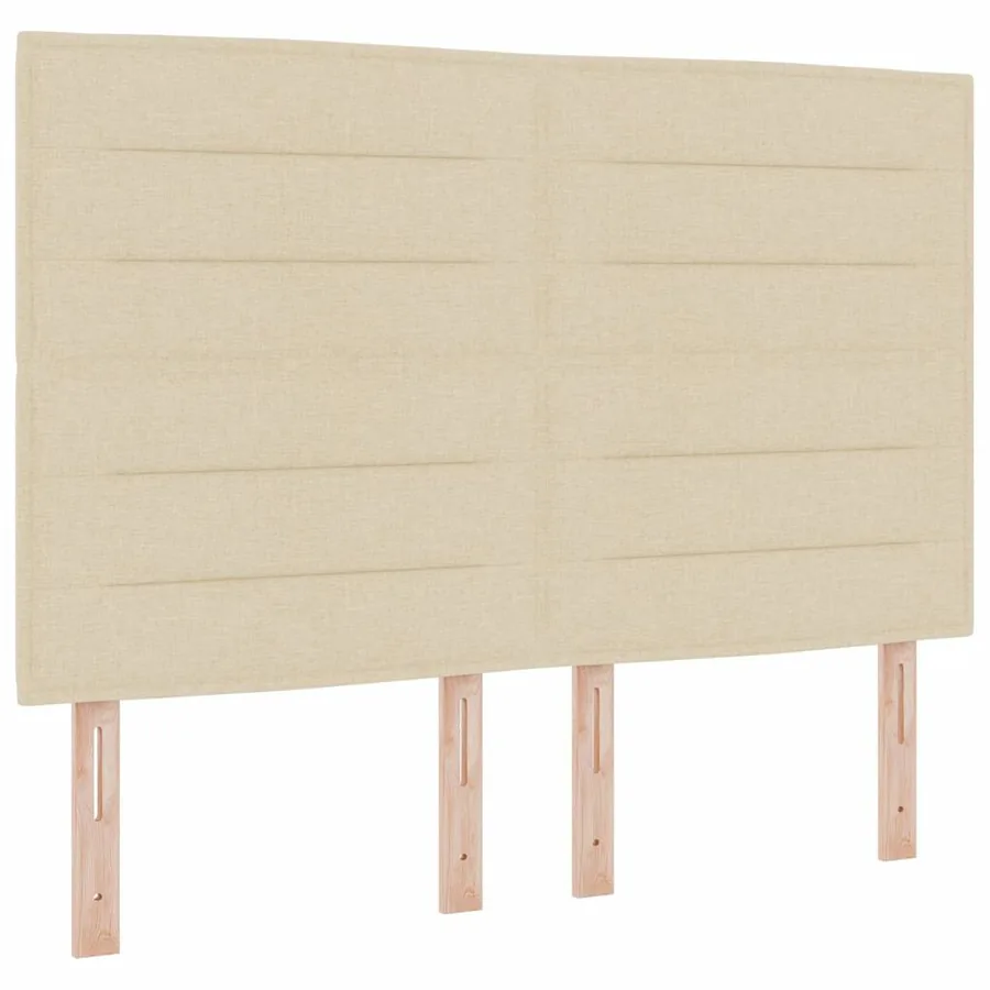 Lit à ressorts avec matelas Crème 140 x 190 cm tissu - 4