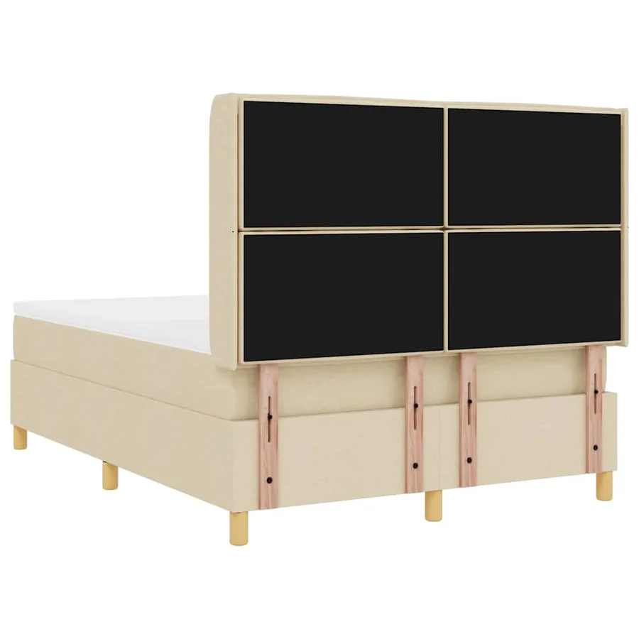 Lit à ressorts avec matelas Crème 140 x 200 cm tissu - 9