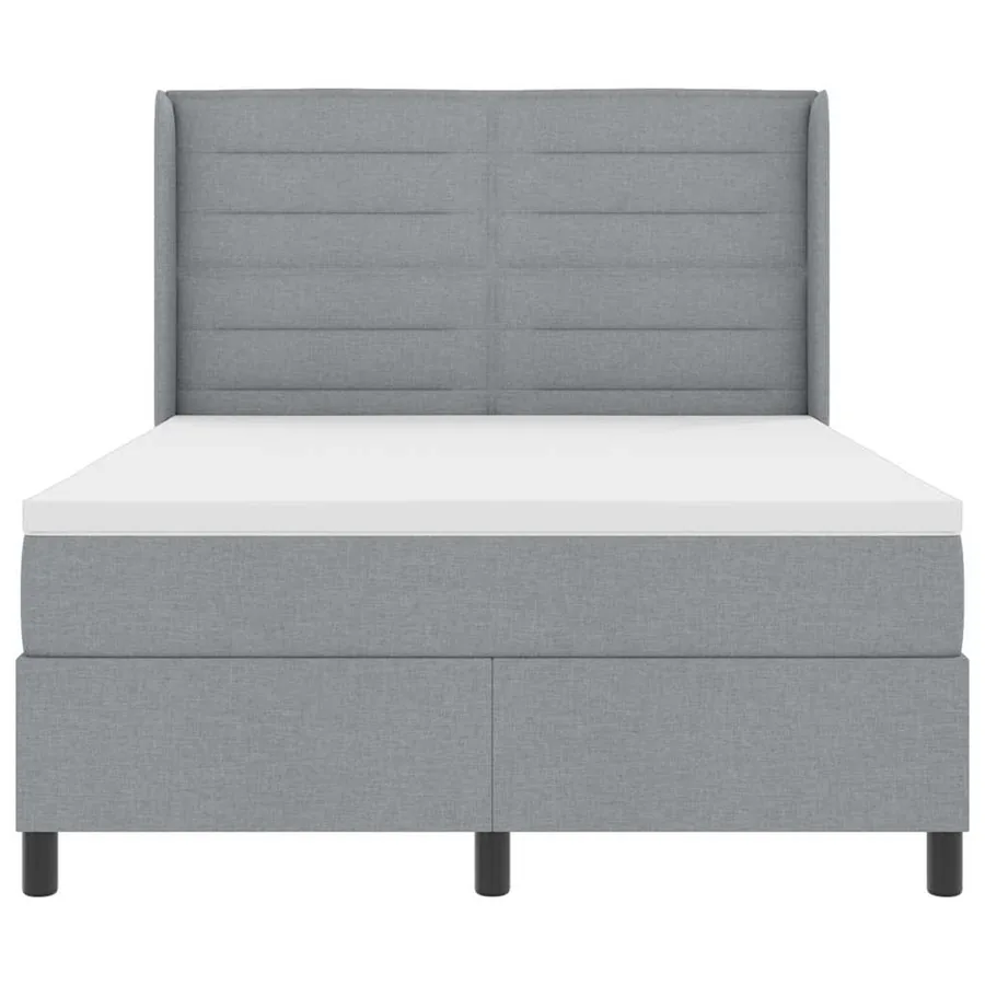 Lit à ressorts avec matelas Gris clair 200 x 160 cm tissu - 7
