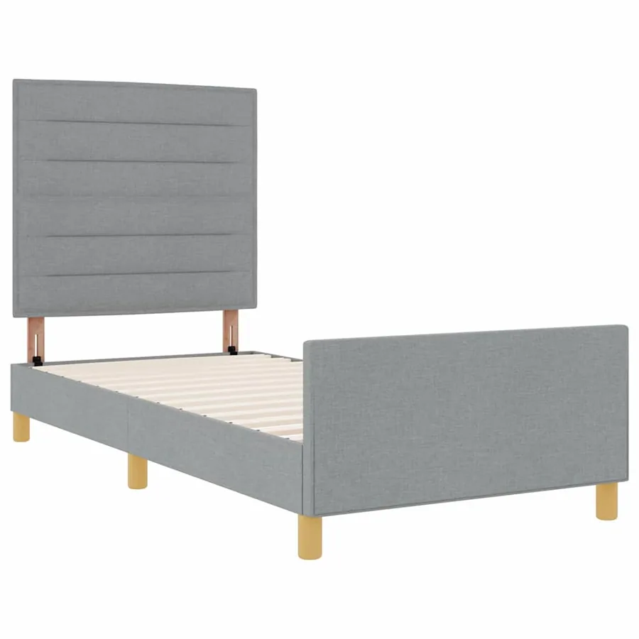 Cadre de lit avec tête de lit Gris clair 80 x 200 cm tissu - 5
