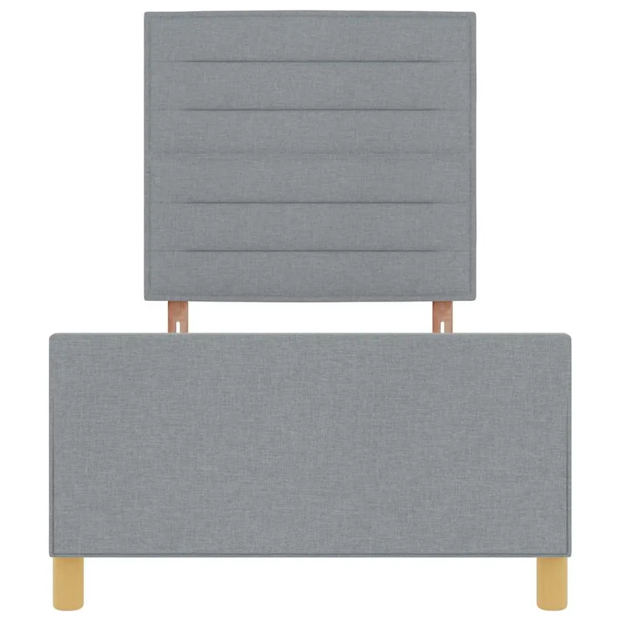Cadre de lit avec tête de lit Gris clair 80 x 200 cm tissu - 7