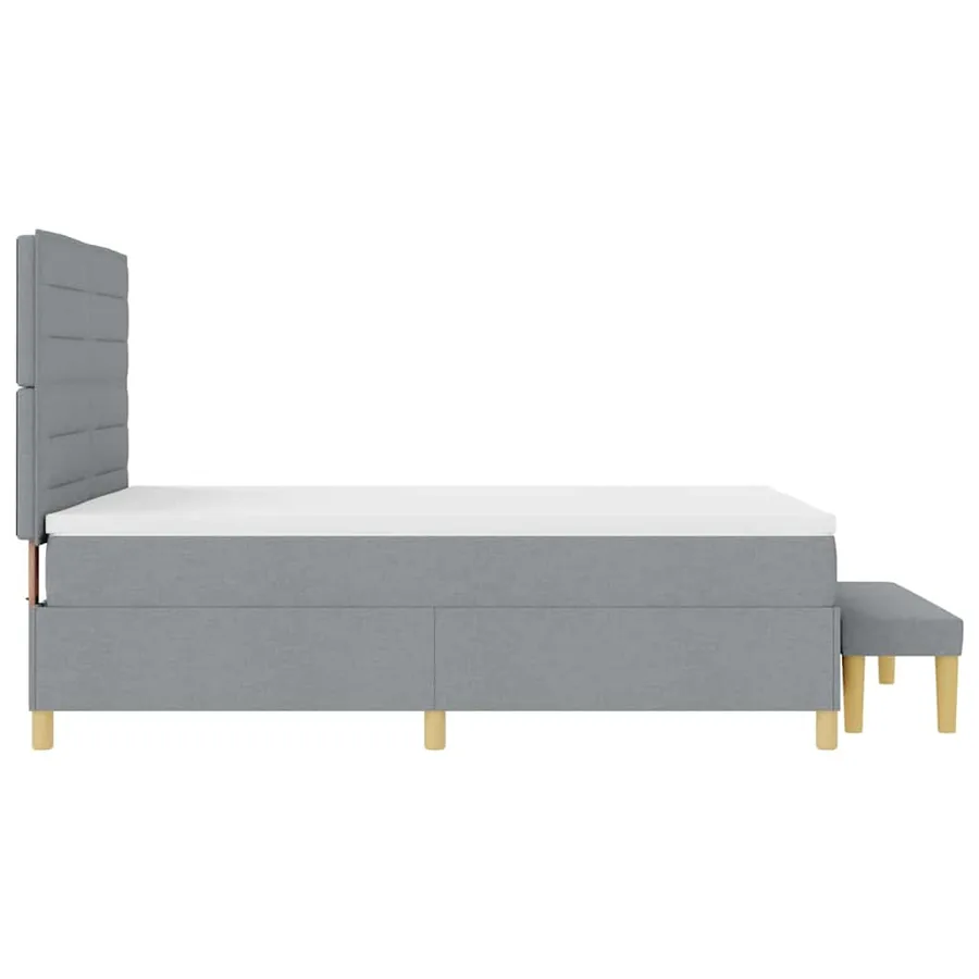 Lit à ressorts avec coussin Gris clair 200 x 160 cm tissu - 9