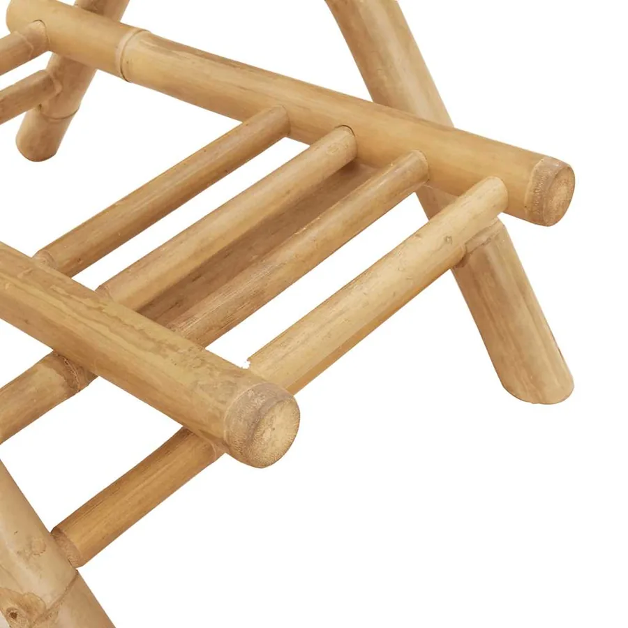 Tabourets de bar d'extérieur avec repose-pieds 2 pcs pliables en bambou - 10