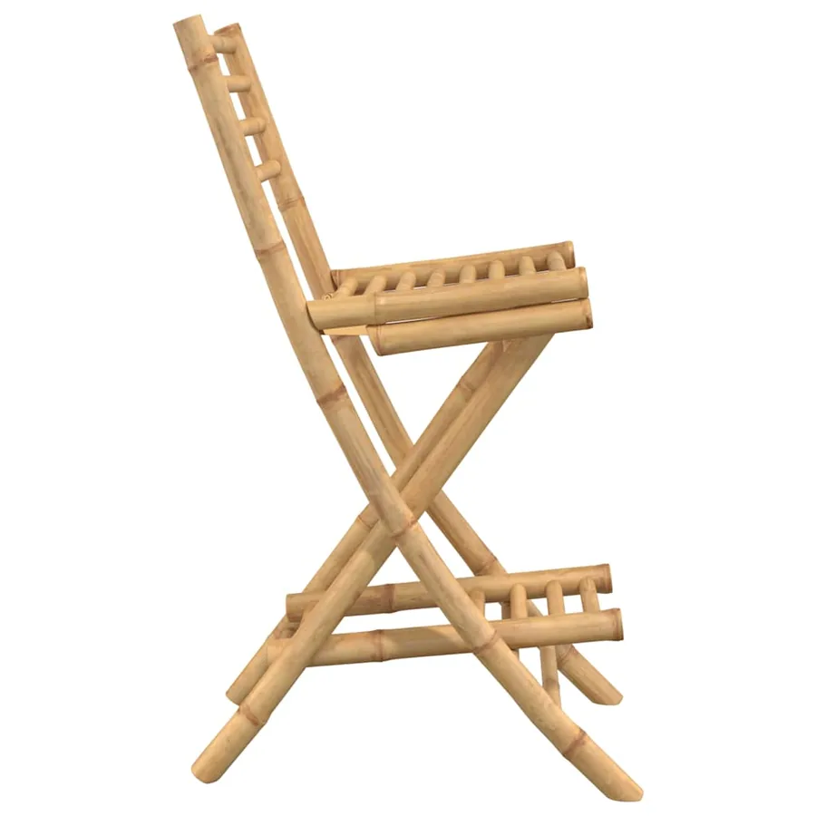 Tabourets de bar d'extérieur avec repose-pieds 2 pcs pliables en bambou - 6